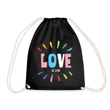 Mois de la fierté LGBT - Love is Love - Sac de sport léger - noir - Devant