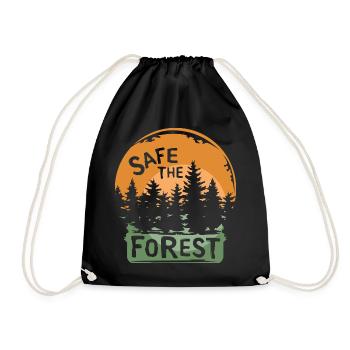 en sécurité dans la forêt - Amis de la forêt et coucher de soleil - Sac de sport léger - noir - Devant