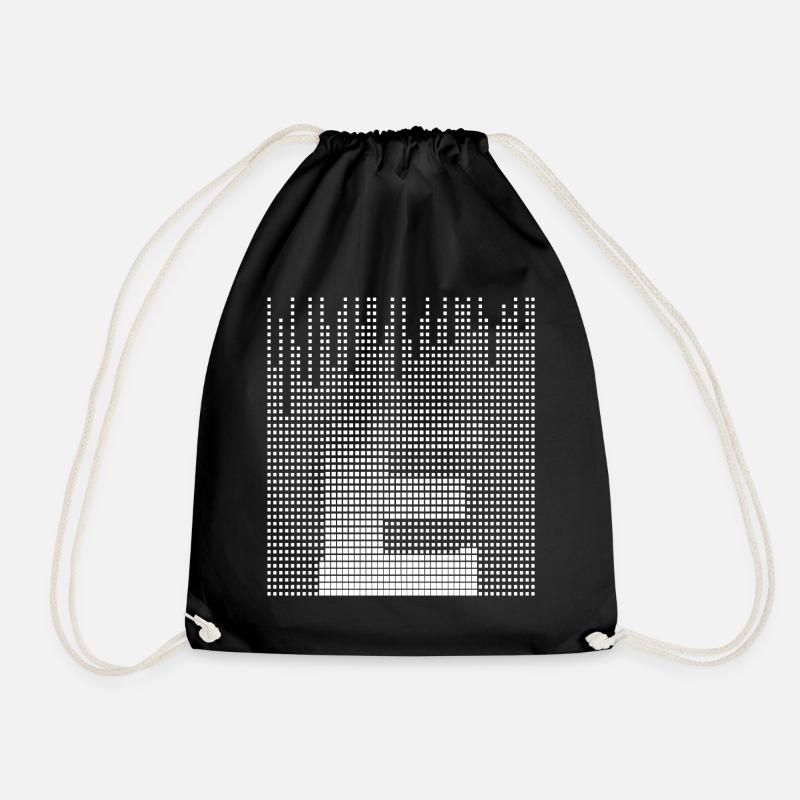 Letter E, name, the letter E - Drawstring Bag - black