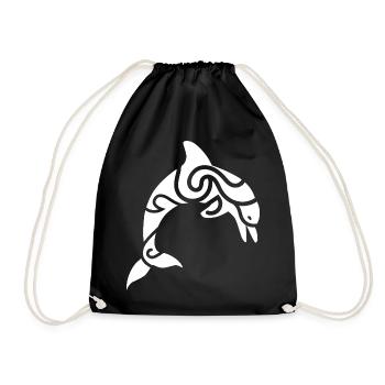 Dauphin Tribal – Tatouage et liberté de la mer - Sac de sport léger - noir - Devant
