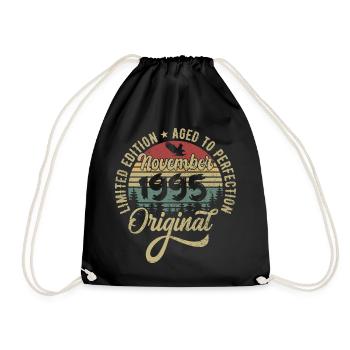 November 1995 Anniversary Gift November 1995 - Drawstring Bag - black - Front