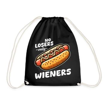 Hot dog No Losers Wieners - Drawstring Bag - black - Front