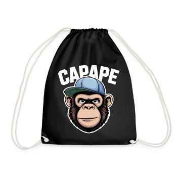 Capape Tête de Singe avec Casquette Style Urbain - Sac de sport léger - noir - Devant