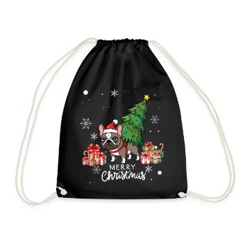 Hunde-Weihnachten - Turnbeutel - Schwarz - Vorne