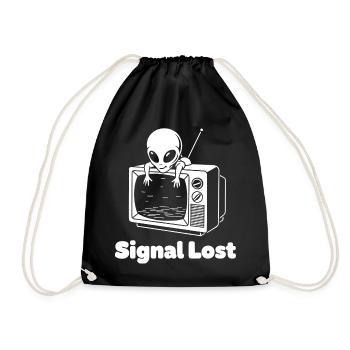 Signal Lost Alien TV - Drawstring Bag - black - Front