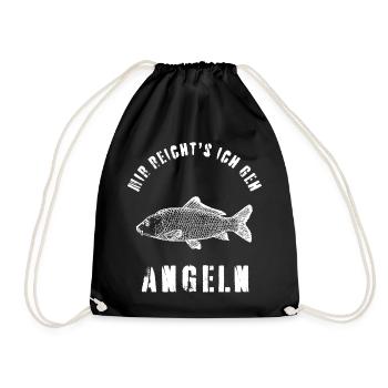 Mir reicht's ich geh ANGELN Outdoor Fishing Lustig - Turnbeutel - Schwarz - Vorne