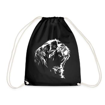 Shih Tzu Silhouette Chien Portrait Wilsigns - Sac de sport léger - noir - Devant