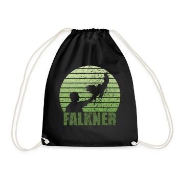 Falconer Grunge Style with Bird of Prey - Drawstring Bag - black - Front