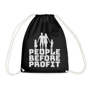 People Before Profit Aktivismus Gerechtigkeit Logo - Turnbeutel - Schwarz - Vorne