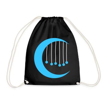 Blå måne med vindspel - Drawstring Bag - black - Front
