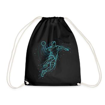 Handball Handball Player Gift - Drawstring Bag - black - Front
