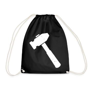 Hammer Werkzeug Handwerk Symbol Vektor - Turnbeutel - Schwarz - Vorne