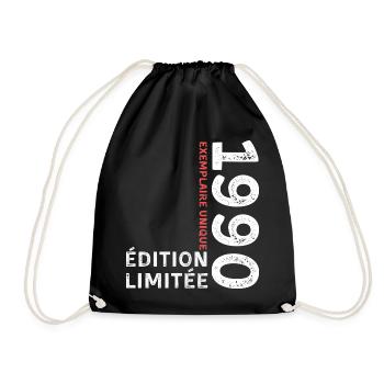 1990's vintage typographic style - Drawstring Bag - black - Front