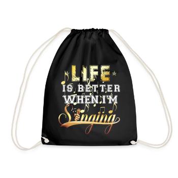 La vie est meilleure quand je chante en design musical - Sac de sport léger - noir - Devant