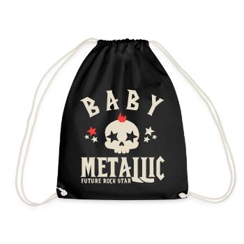 Baby metallic bébé metalleux metal musique - Sac de sport léger - noir - Devant
