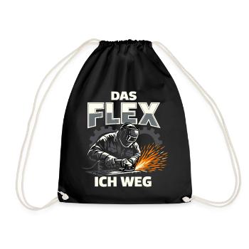 Welder Flex Grinder Funny Gift - Drawstring Bag - black - Front