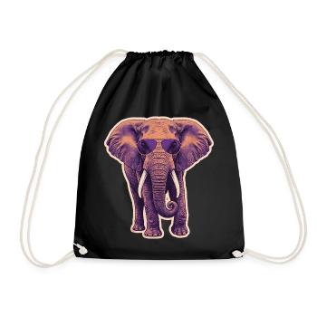 Sommer Elefant Sonnenbrille - Turnbeutel - Schwarz - Vorne
