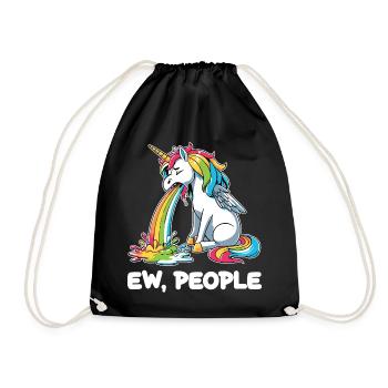 Rainbow Unicorn Spits Rainbow - Drawstring Bag - black - Front