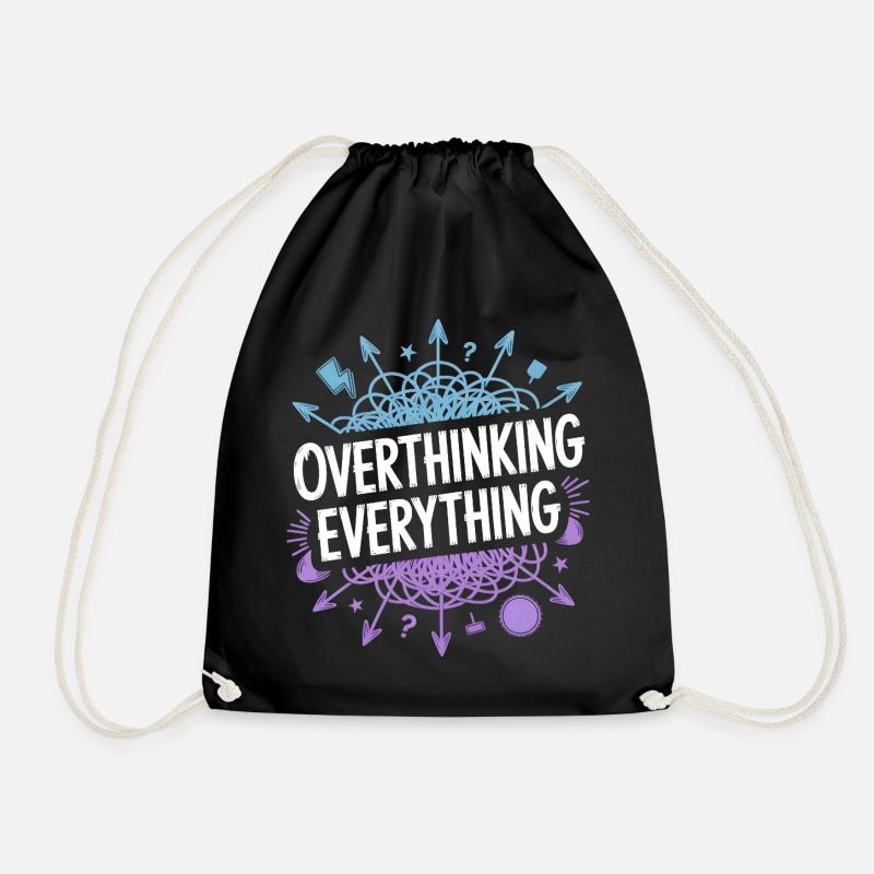 Overthinking Everything ADHS Chaos - Turnbeutel - Schwarz