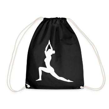 Posture de yoga Silhouette Équilibre de la force - Sac de sport léger - noir - Devant