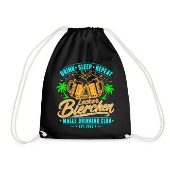 Malle 2026 Lecker Bierchen Malle Drinking Club - Turnbeutel - Schwarz - Vorne