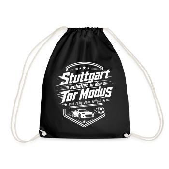Stuttgart schaltet in den Tor Modus - Turnbeutel - Schwarz - Vorne