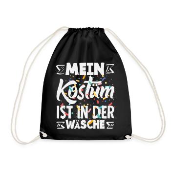 Mein Kostüm Ist In Der Wäsche Karneval Fasching - Turnbeutel - Schwarz - Vorne