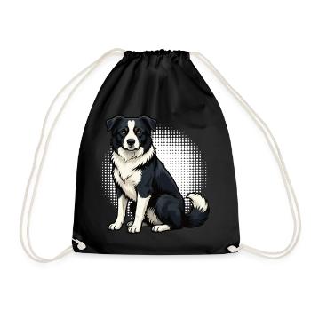 Border Collie Collie Owner Collie Lover - Drawstring Bag - black - Front