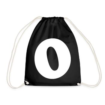 Large O Style Print | Letter O | O Logo - Drawstring Bag - black - Front