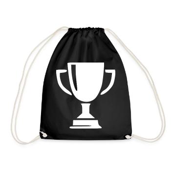 Pokal Sieg Geschenk Sportler - Turnbeutel - Schwarz - Vorne