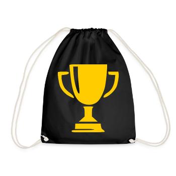 Pokal Sieg Geschenk Sportler - Turnbeutel - Schwarz - Vorne