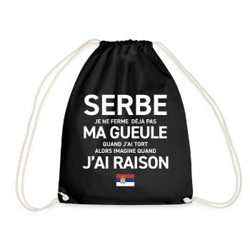 Serbe Je Ne Ferme Deja Pas Ma Gueule Quand J Ai... - Sac de sport léger - noir - Devant