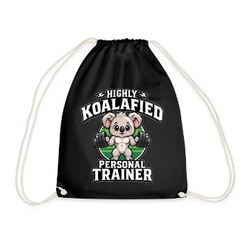 Niedlicher Koala-Fitnesstrainer Fitnesstrainer Kunst - Turnbeutel - Schwarz - Vorne