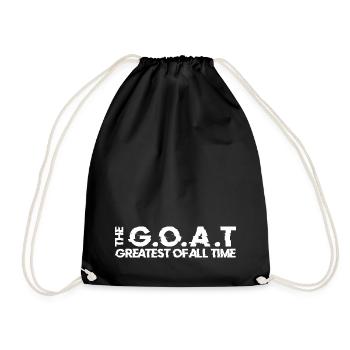 THE GREATEST OF ALL TIME GOAT w - Drawstring Bag - black - Front