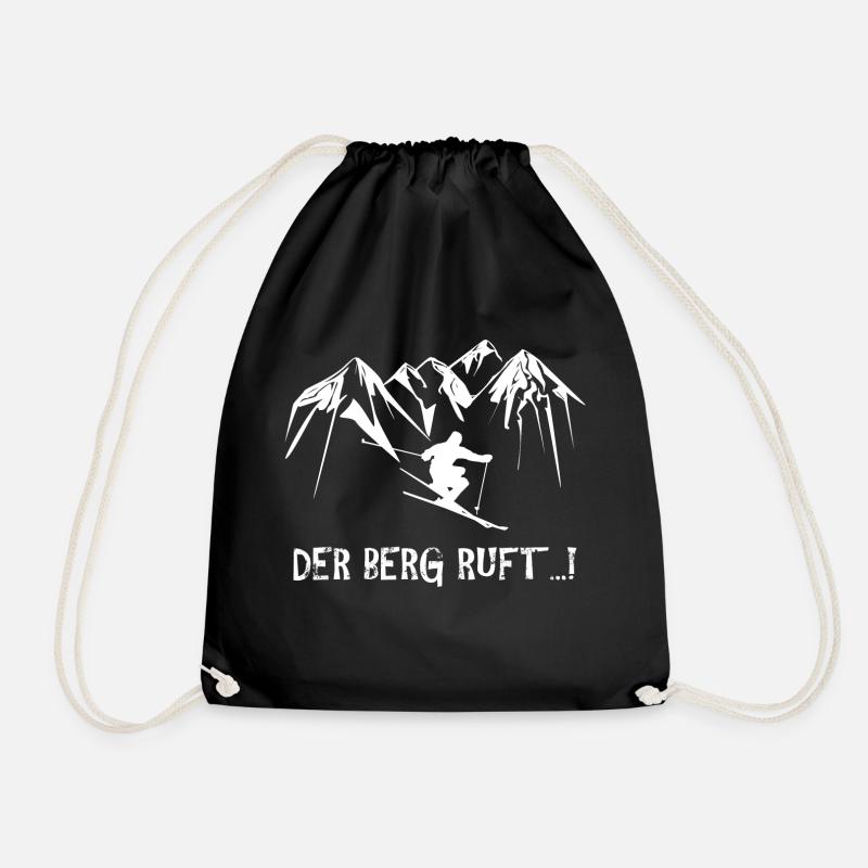 Der Berg ruft Ski - Turnbeutel - Schwarz