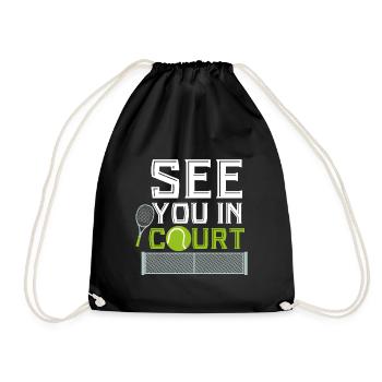 See You in Court Tennis Sport Ballsport gazon sable - Sac de sport léger - noir - Devant