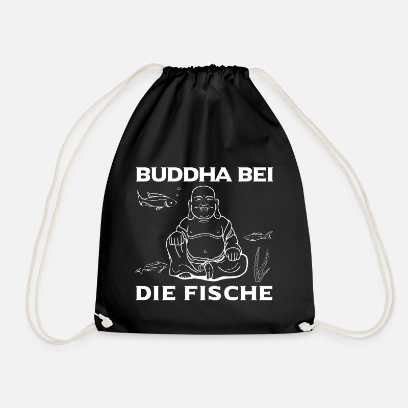 Buddha bei die Fische - Turnbeutel - Schwarz