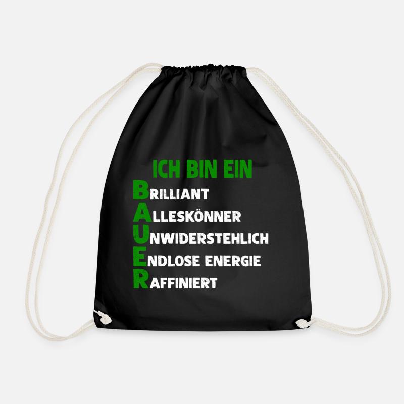 ICH BIN EIN BAUER - Turnbeutel - Schwarz