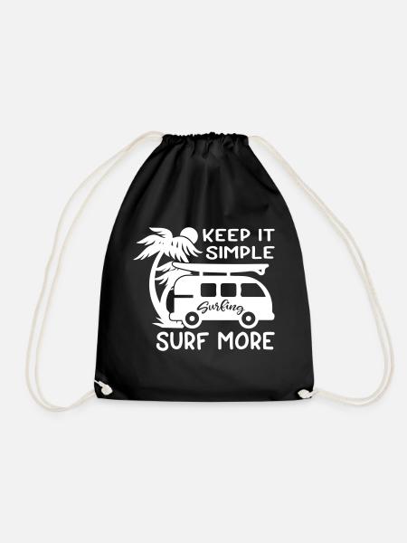 Keep It Simple Surf More - Turnbeutel - Schwarz