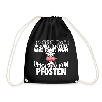 Cow Cows - Drawstring Bag - black - Front