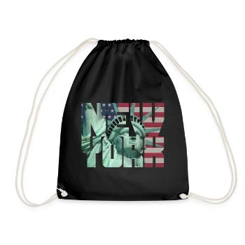 New York Statue de la Liberté Liberty USA flag flag - Sac de sport léger - noir - Devant