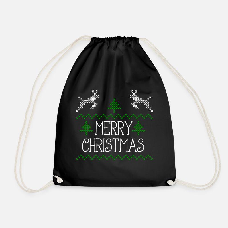 Merry Christmas design I - Turnbeutel - Schwarz