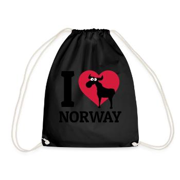 I love Norway - Drawstring Bag - black - Front