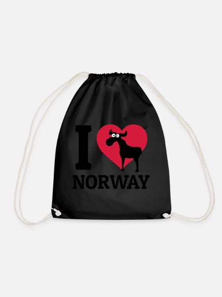 I love Norway - Turnbeutel - Schwarz