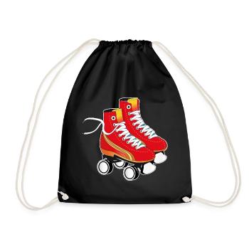 Une paire de patins à roulettes en rouge accrocheur - Sac de sport léger - noir - Devant