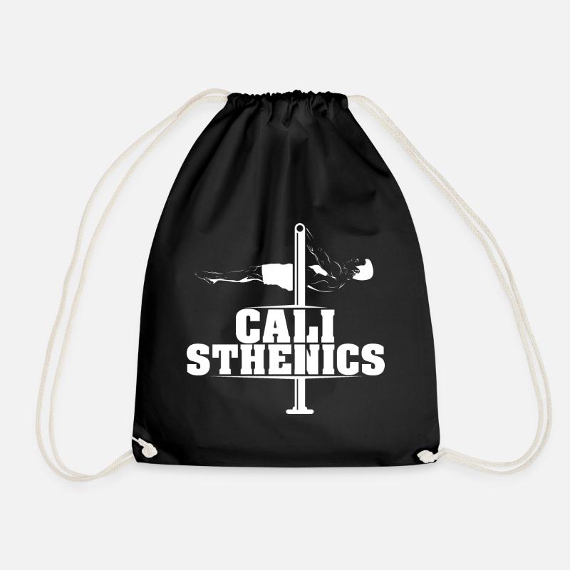 calisthenics frontlever athlet sport training logo - Turnbeutel - Schwarz