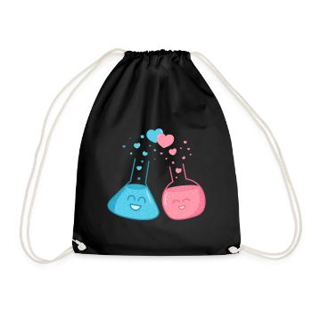 Blue and Pink Chemical Flasks Have Chemistry - Drawstring Bag - black - Front