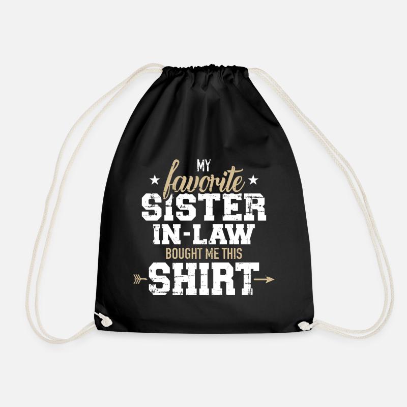 sister in law - Drawstring Bag - black