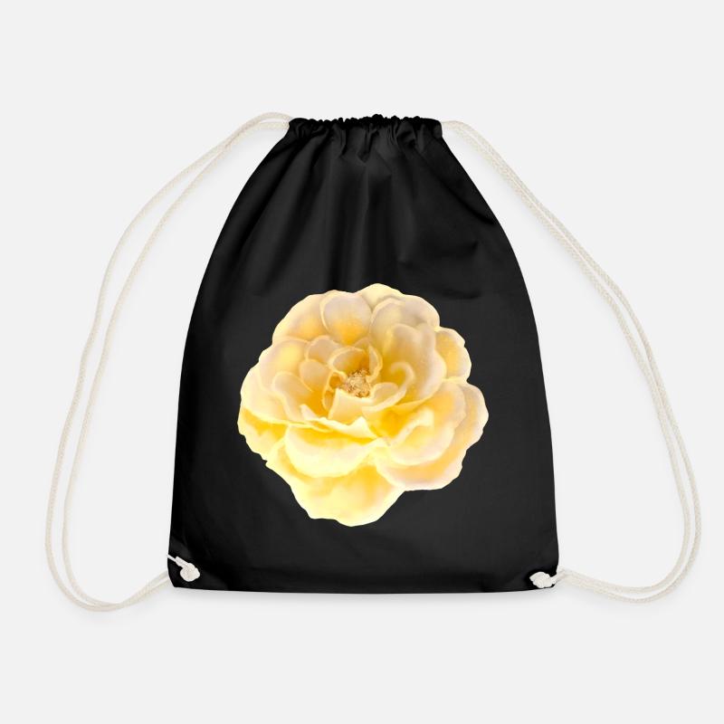 Rose Flower - Drawstring Bag - black