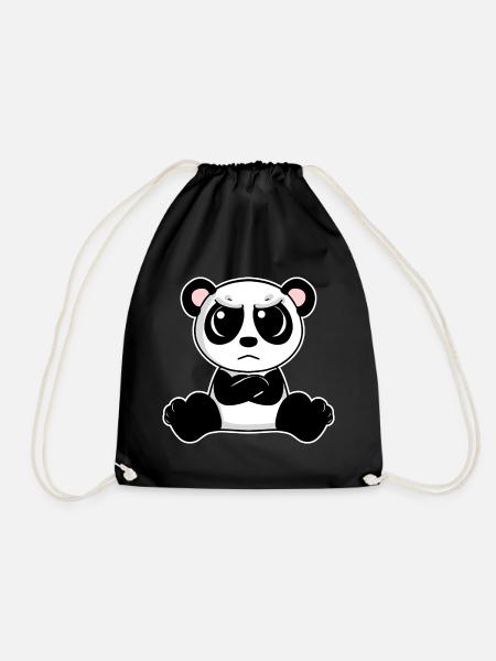 Niedlicher Panda ist genervt - Turnbeutel - Schwarz